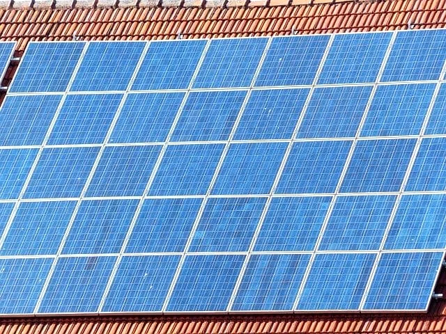 solar panels on the roof